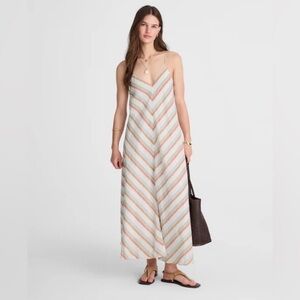 Madewell Striped Linen Maxi Dress